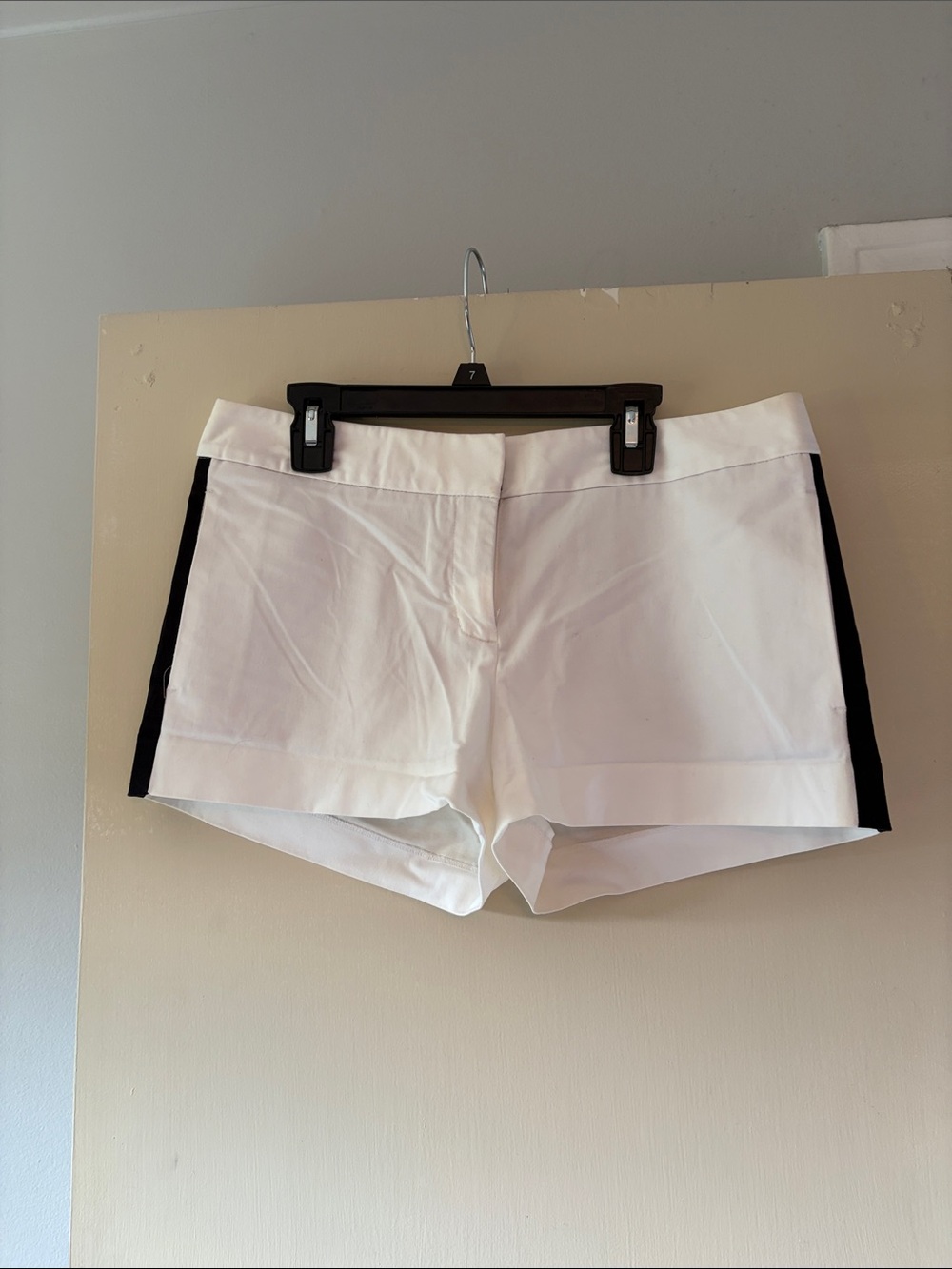 Express White low rise Shorts with Black Side Stripe - Picture 1 of 2